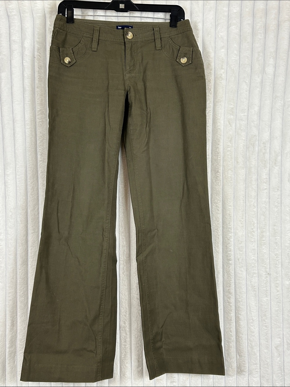 GAP Olive Green Wide-Leg straight leg Pants 2